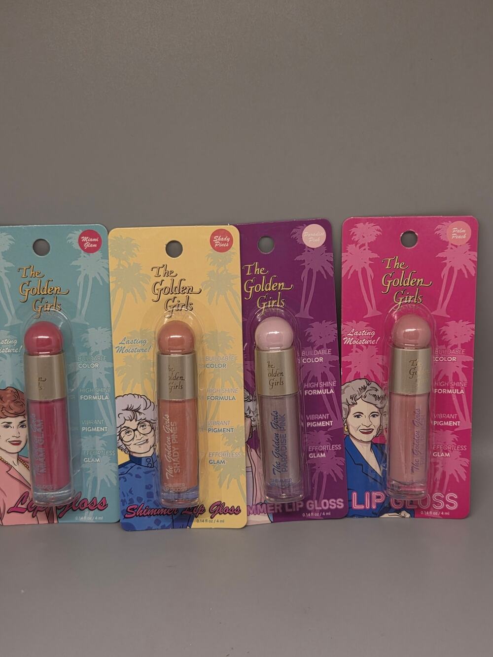 Golden Girls lip gloss collection features character-themed packaging (Set of 4)